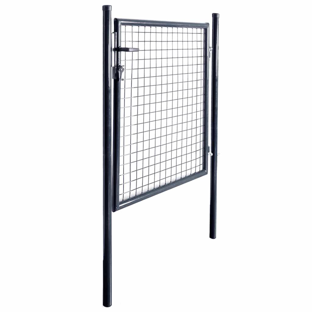 vidaXL Maschen-Gartentor verzinkter Stahl 100 x 100 cm Grau-1