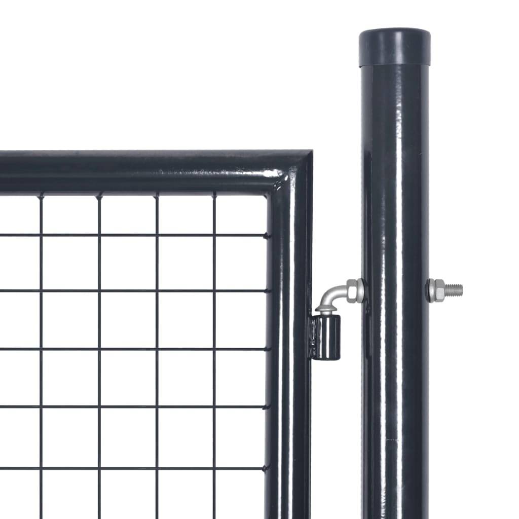 vidaXL Maschen-Gartentor verzinkter Stahl 100 x 100 cm Grau-2