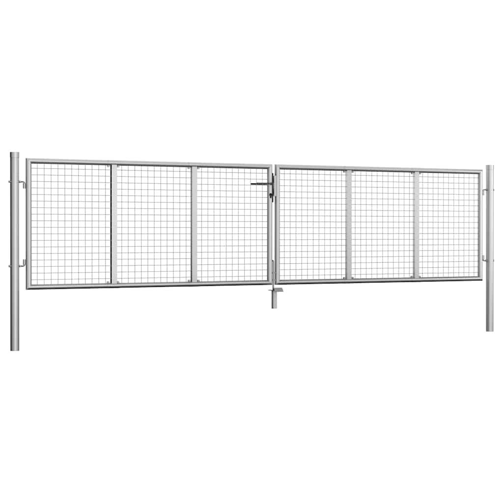 vidaXL Gartentor verzinkter Stahl 400 x 75 cm Silber-1