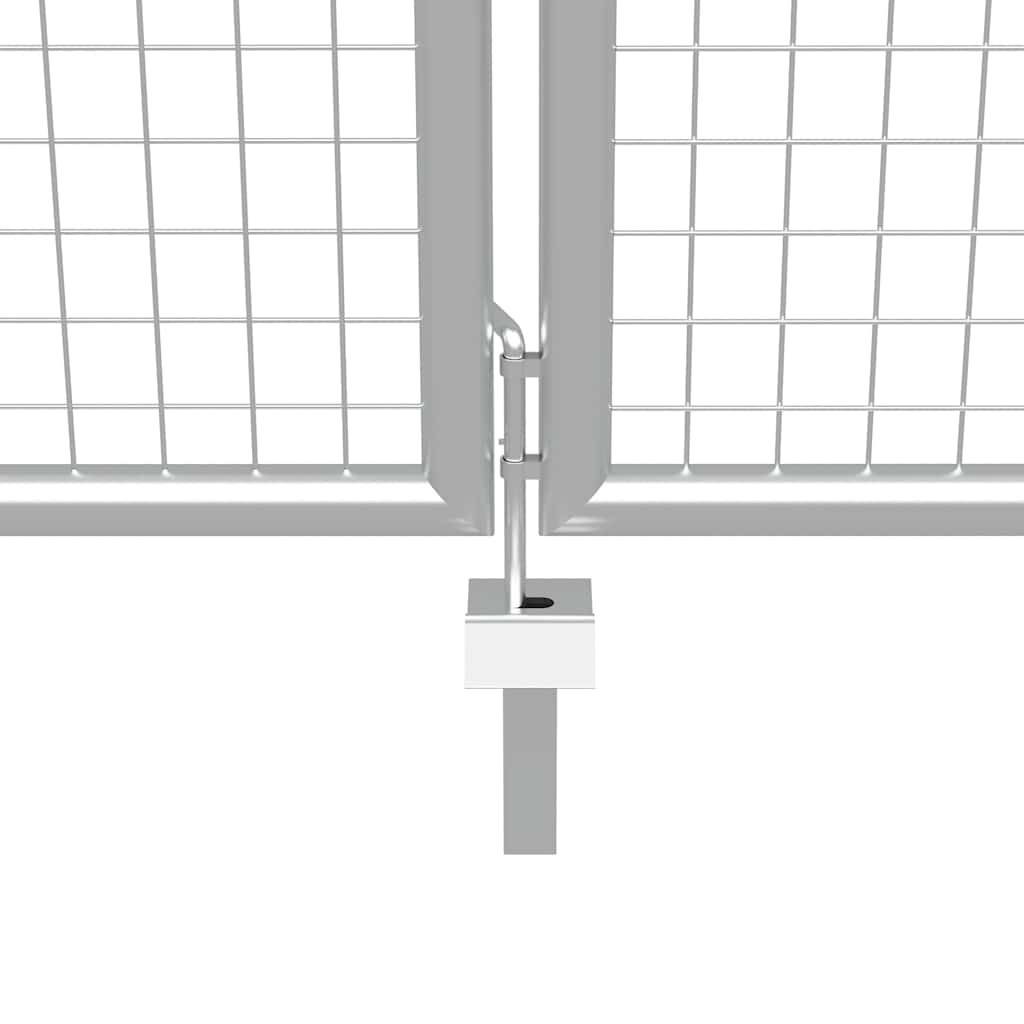 vidaXL Gartentor verzinkter Stahl 400 x 100 cm Silber-3