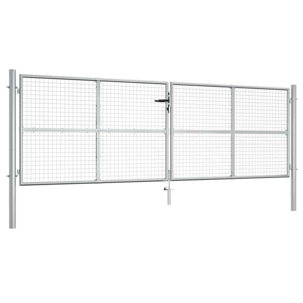 vidaXL Gartentor verzinkter Stahl 400 x 125 cm Silber-0