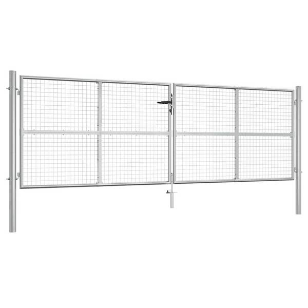 vidaXL Gartentor verzinkter Stahl 400 x 125 cm Silber