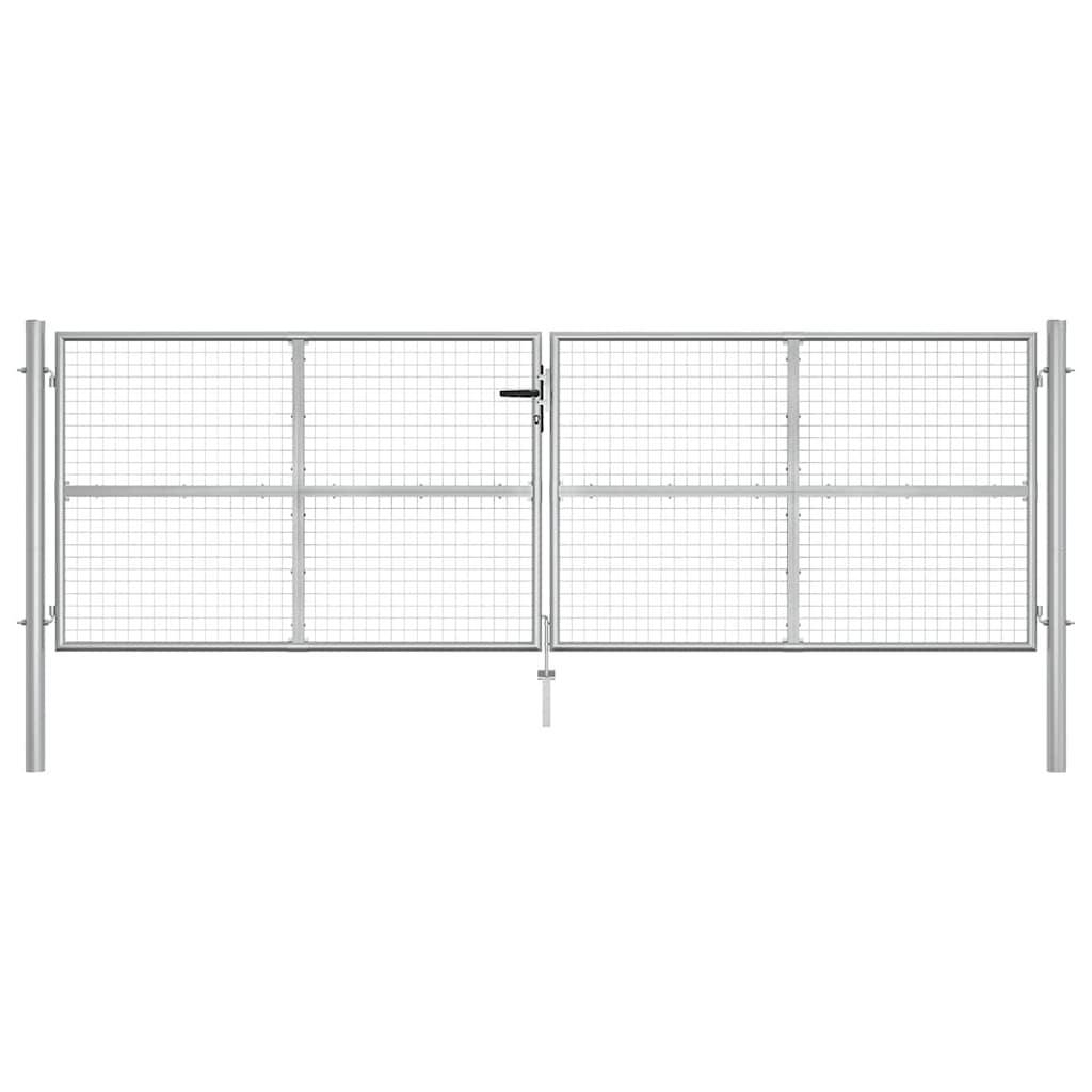 vidaXL Gartentor verzinkter Stahl 400 x 125 cm Silber-1