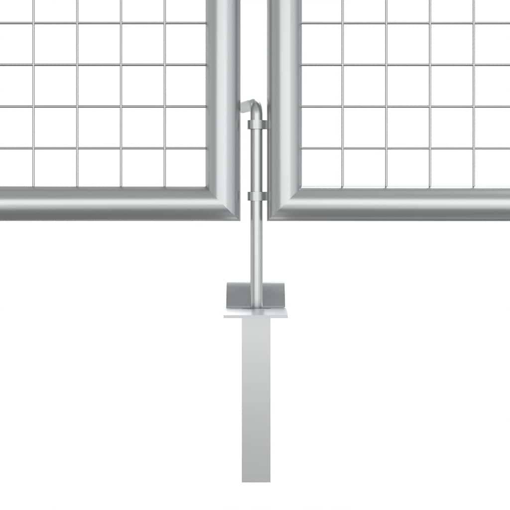 vidaXL Gartentor verzinkter Stahl 400 x 125 cm Silber-2