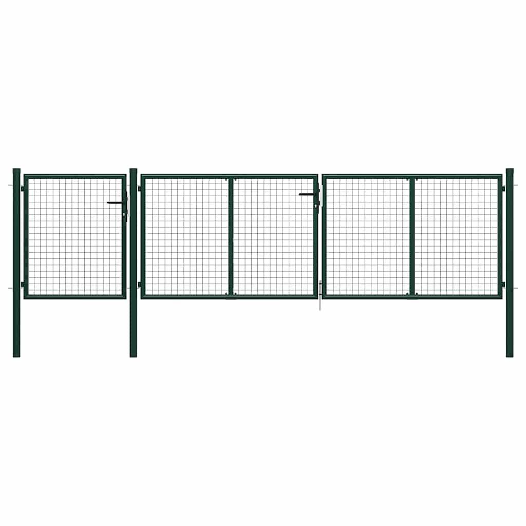 vidaXL Gartentor aus Stahl 400x75 cm Grün-0