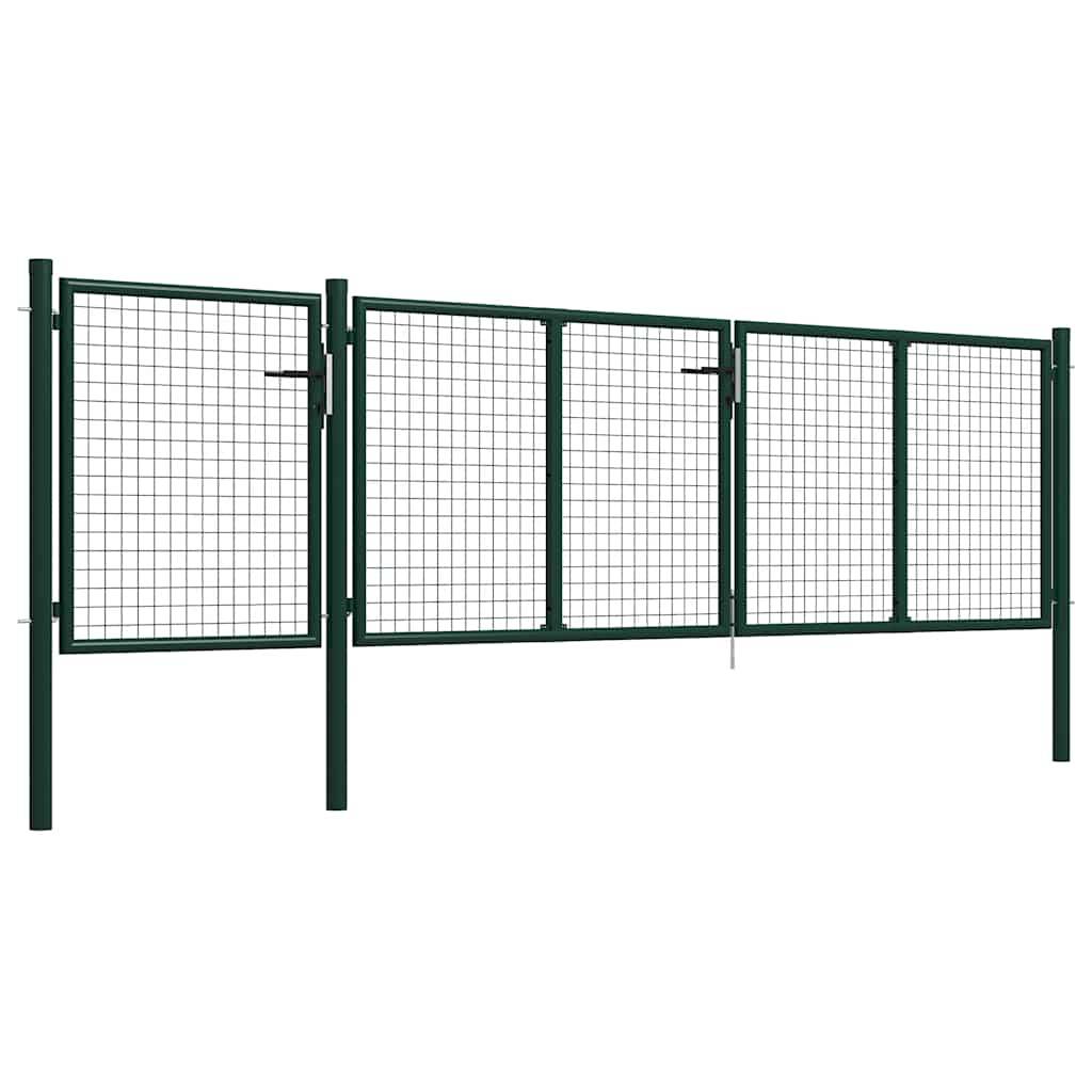 vidaXL Gartentor aus Stahl 400x75 cm Grün-1