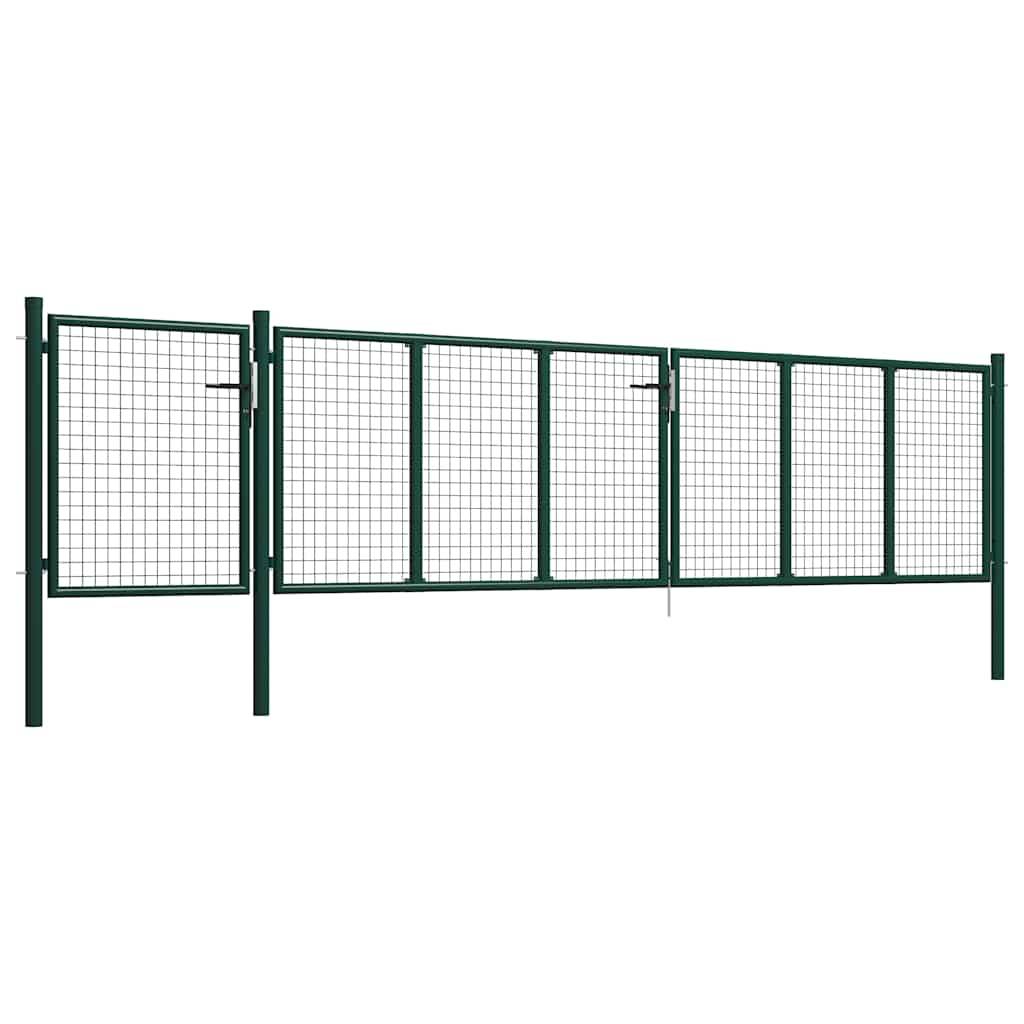 vidaXL Gartentor aus Stahl 500 x 75 cm Grün-1