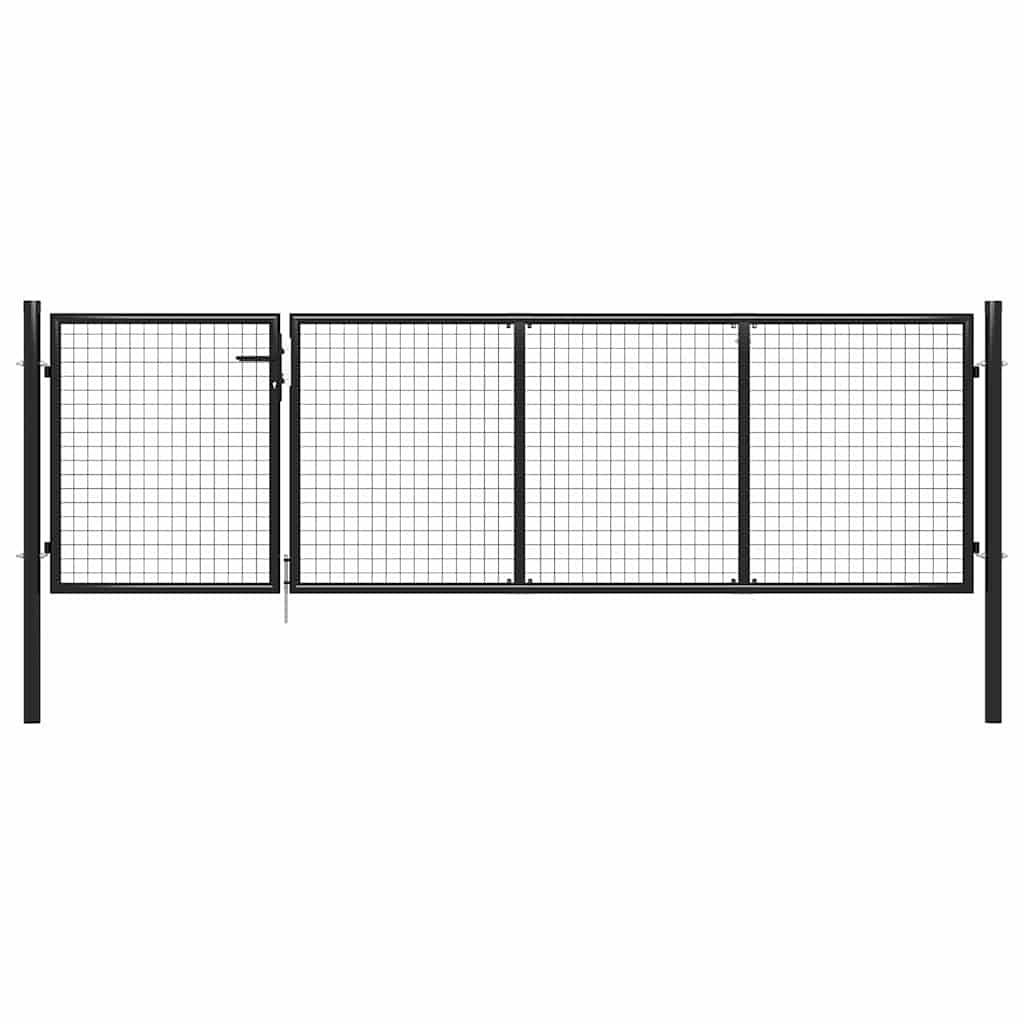 vidaXL Gartentor aus Stahl 350 x 75 cm Anthrazit-0
