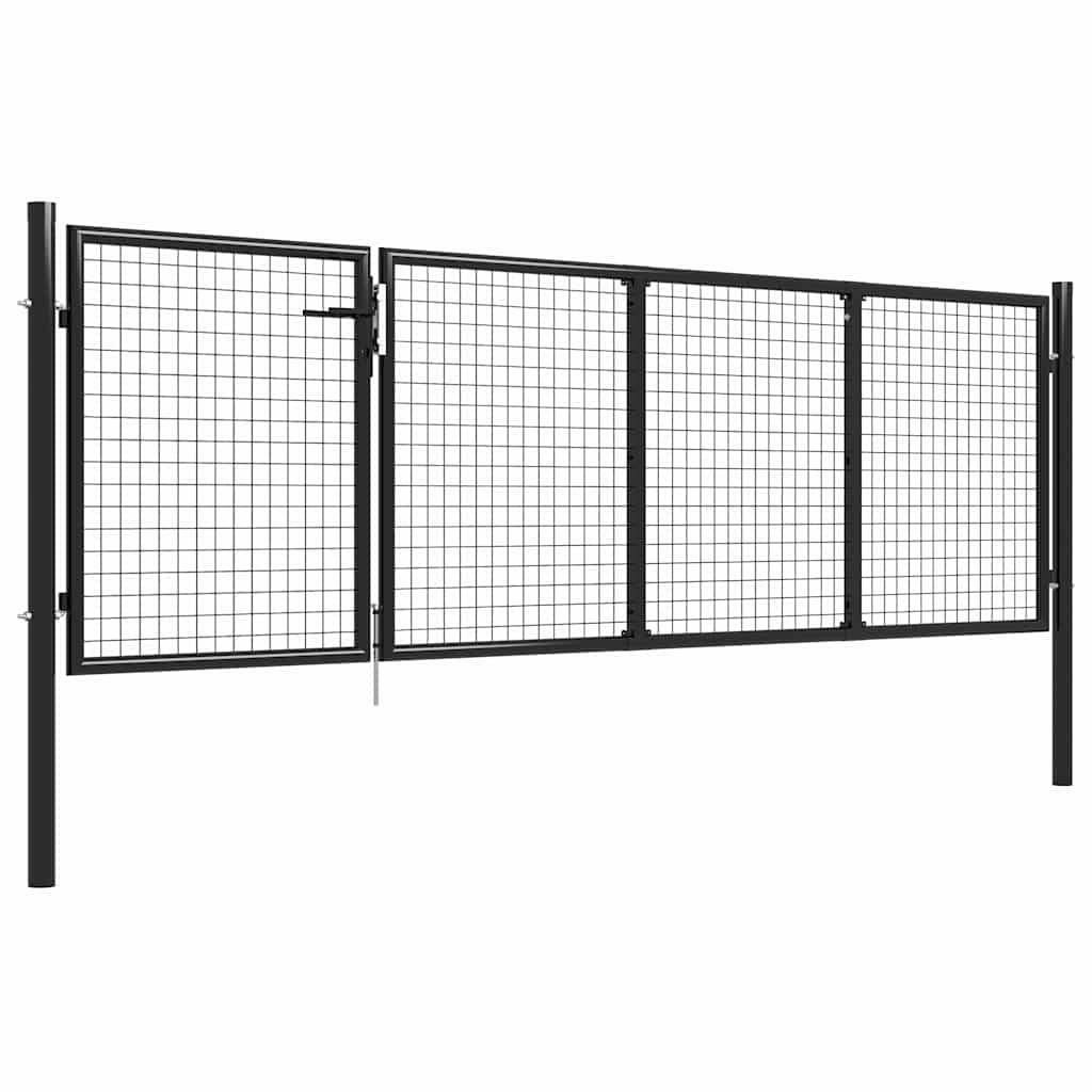 vidaXL Gartentor aus Stahl 350 x 75 cm Anthrazit-1