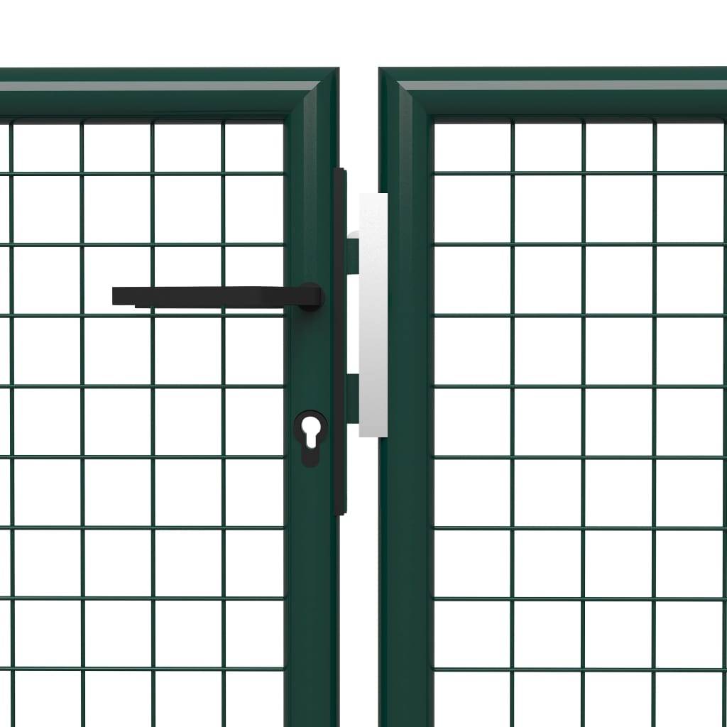 Gartentor Stahl 400 x 150 cm Grün-3