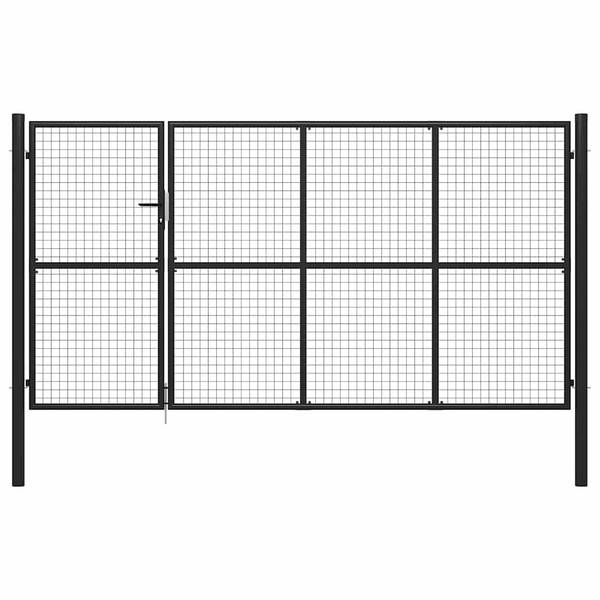 vidaXL Gartentor aus Stahl 350 x 150 cm Anthrazit