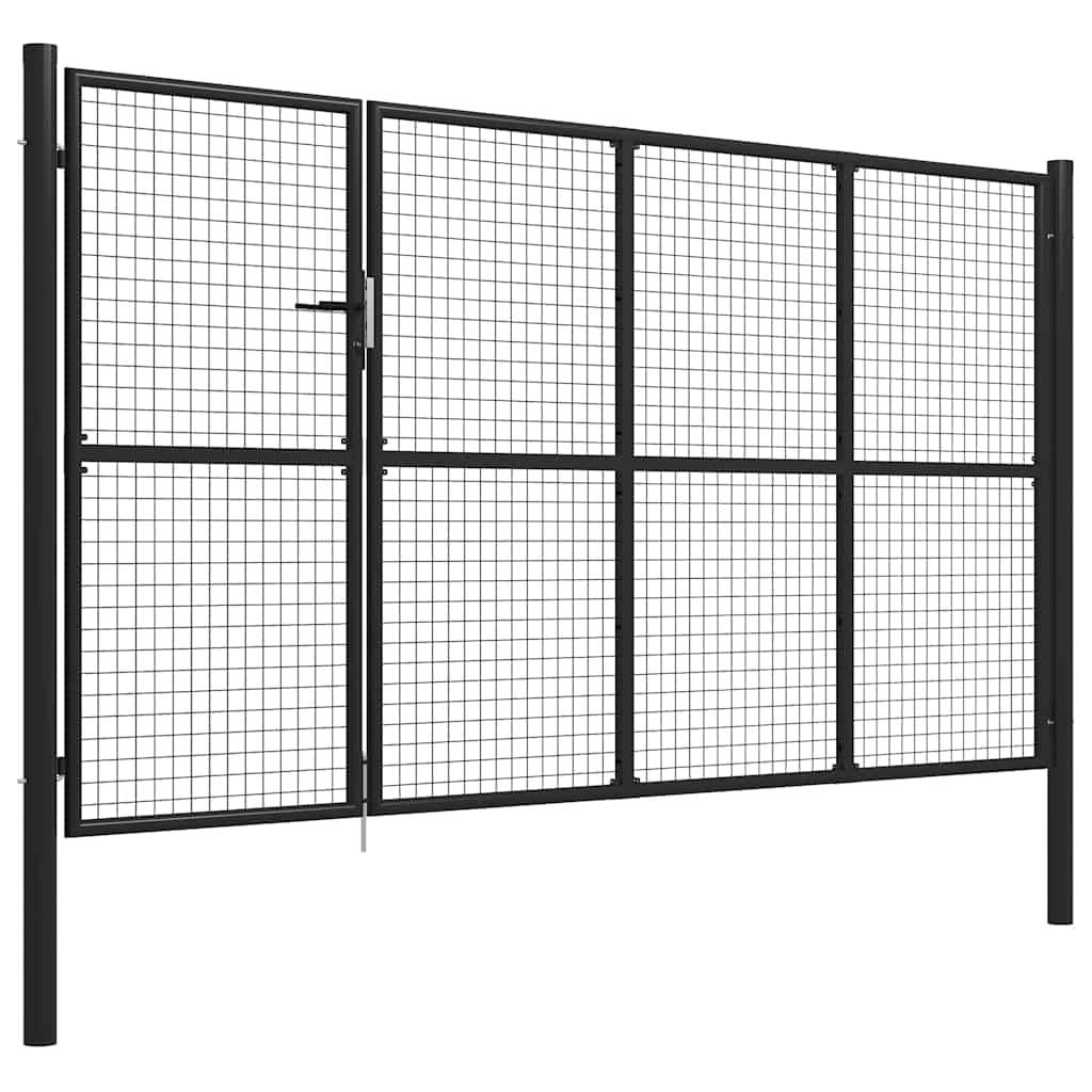 vidaXL Gartentor aus Stahl 350 x 150 cm Anthrazit-1