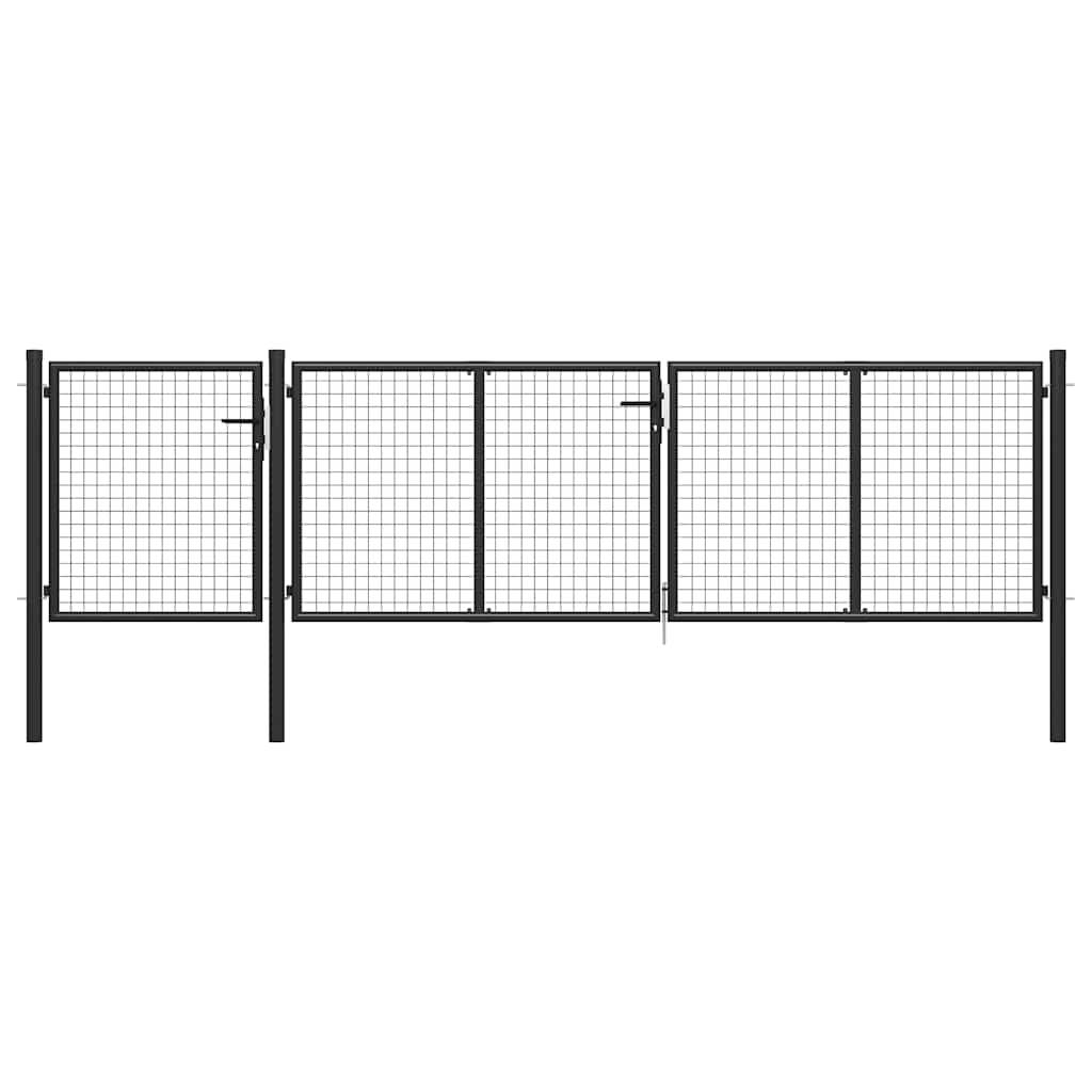vidaXL Gartentor aus Stahl 400 x 75 cm Anthrazit-0