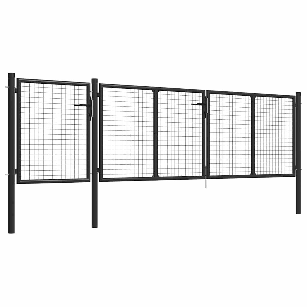 vidaXL Gartentor aus Stahl 400 x 75 cm Anthrazit-2