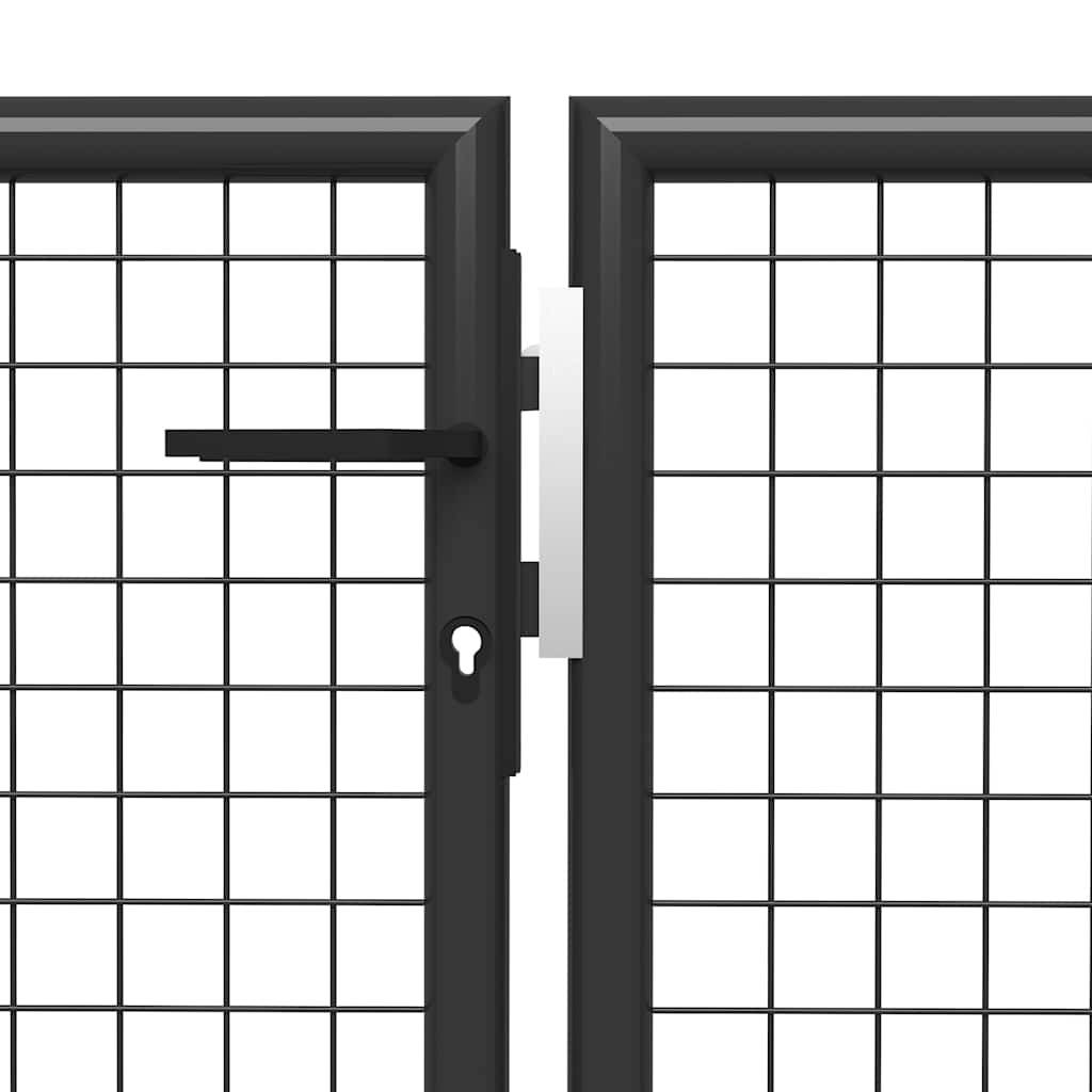 vidaXL Gartentor aus Stahl 350 x 150 cm Anthrazit-4