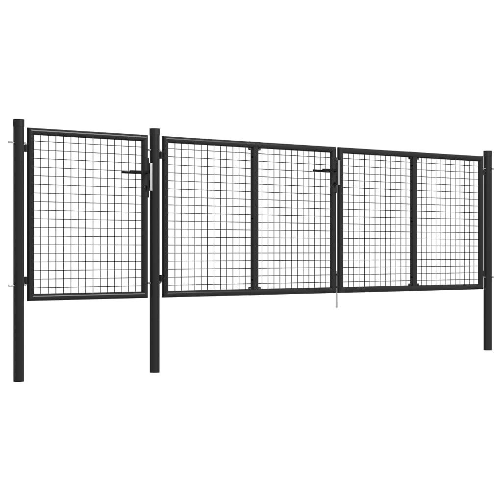 vidaXL Gartentor aus Stahl 400 x 100 cm Anthrazit-1