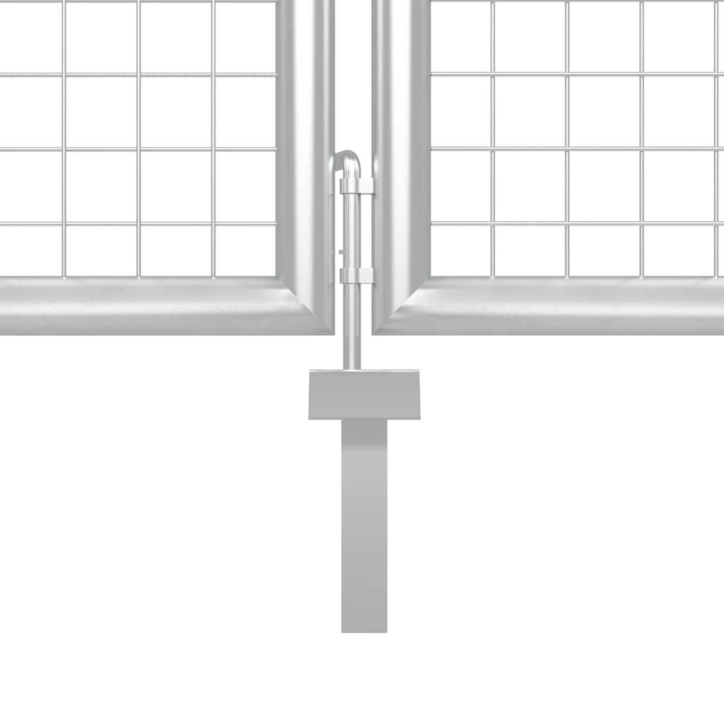 vidaXL Gartentor Stahl 350 x 100 cm Silbern-1