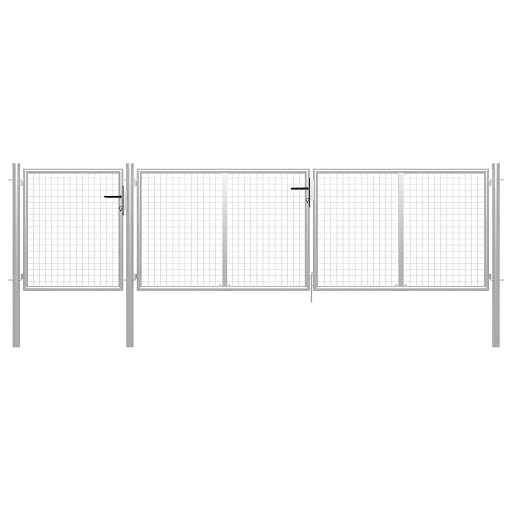 vidaXL Gartentor aus Stahl 400x100 cm Silber