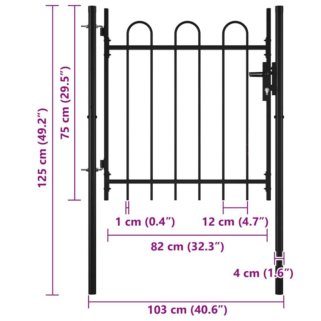 vidaXL Einzeltür-Gartentor Boxtel mit Bügelaufsatz 100 x 75 cm-4