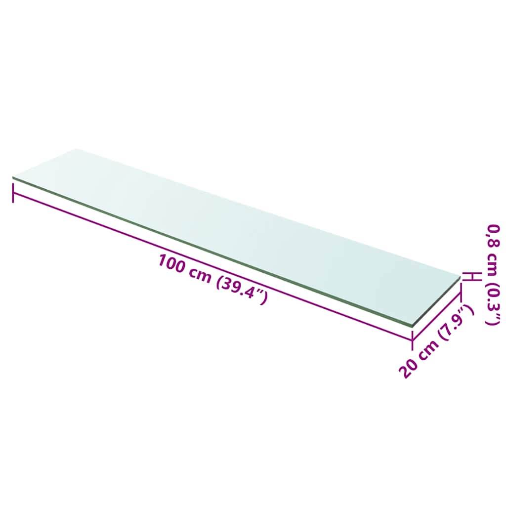 vidaXL Regalboden Glas Transparent 100x20 cm-2