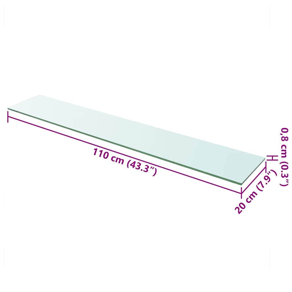 vidaXL Regalboden Glas Transparent 110 cm x 20 cm-2