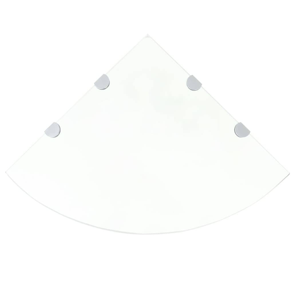 vidaXL Eckablage mit Verchromten Halterungen Glas Transparent 45x45 cm-0