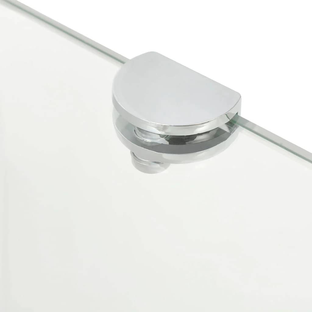 vidaXL Eckablage mit Verchromten Halterungen Glas Transparent 45x45 cm-2