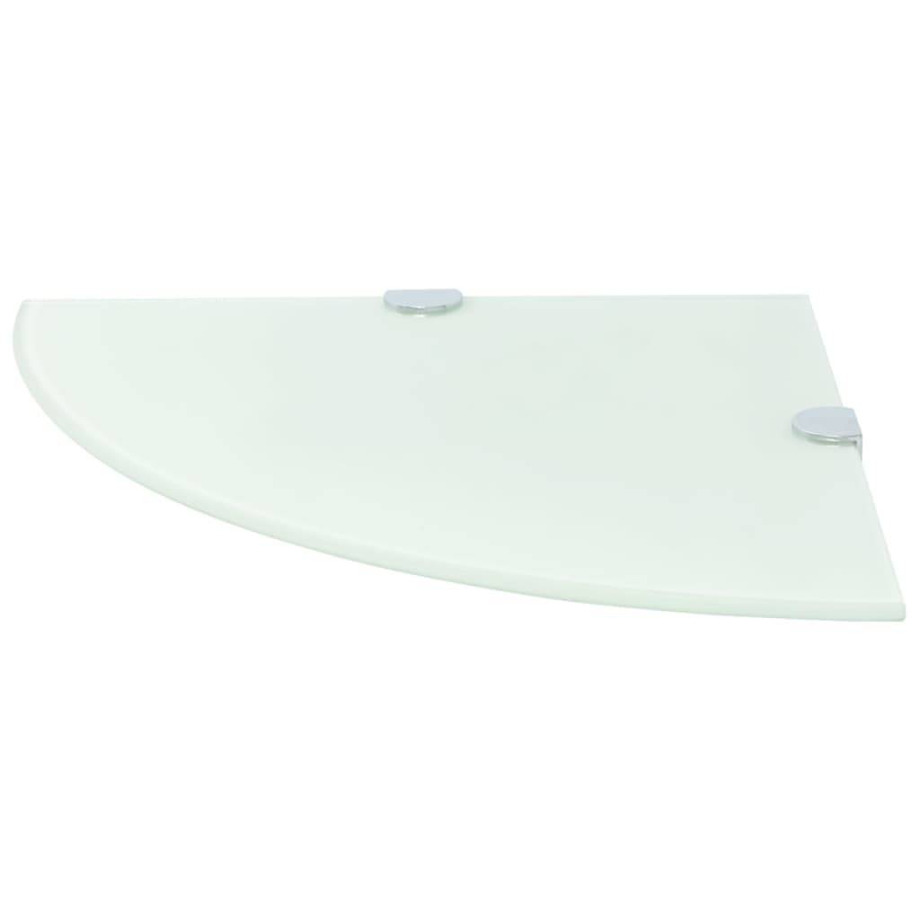 vidaXL Eckablage mit Verchromten Halterungen Glas Weiß 35x35 cm-1