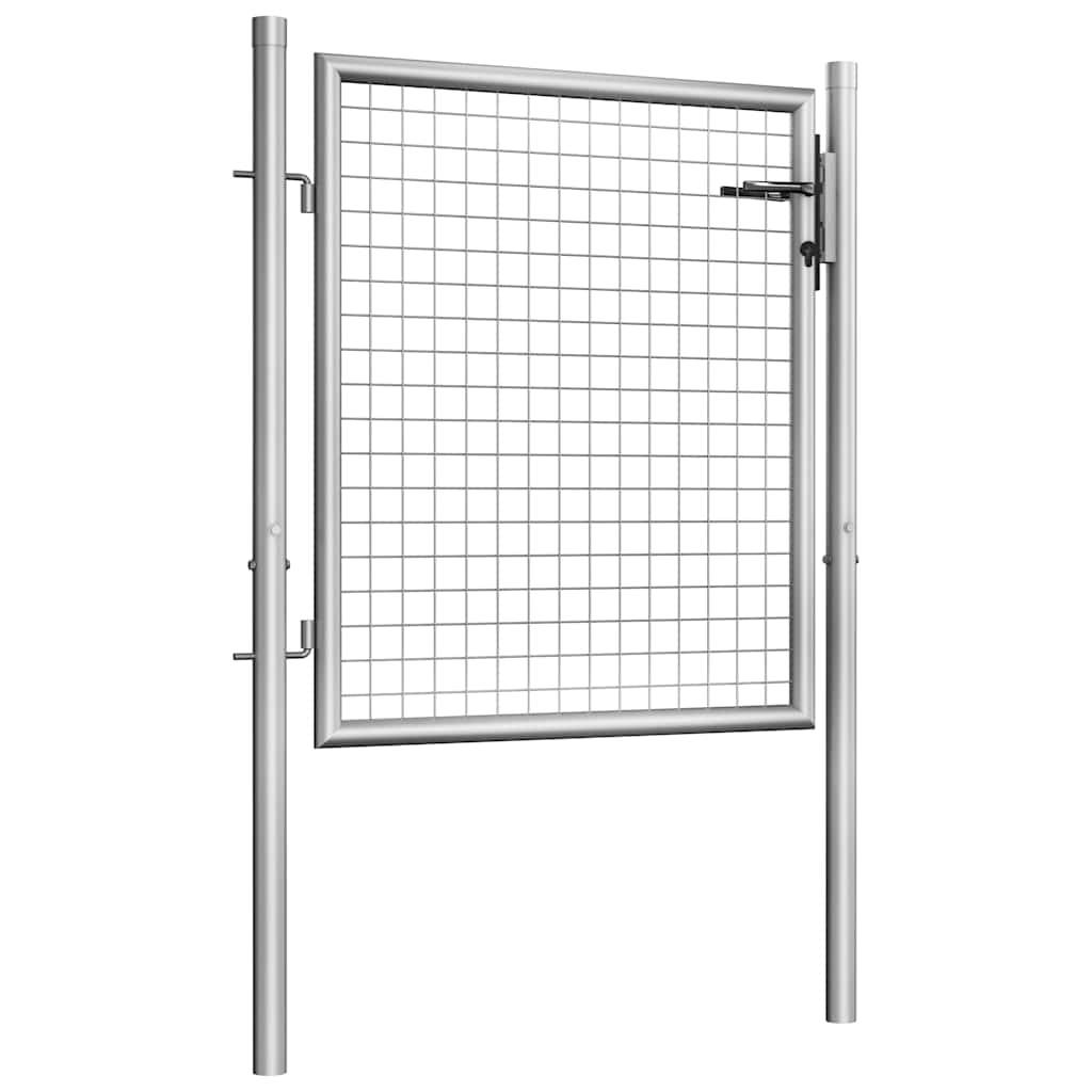 vidaXL Gartentor verzinkter Stahl 100 x 75 cm Silber-1