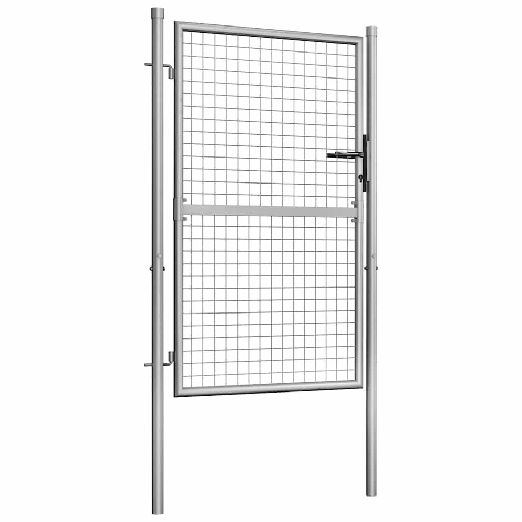 vidaXL Gartentor verzinkter Stahl 100 x 125 cm Silber-1