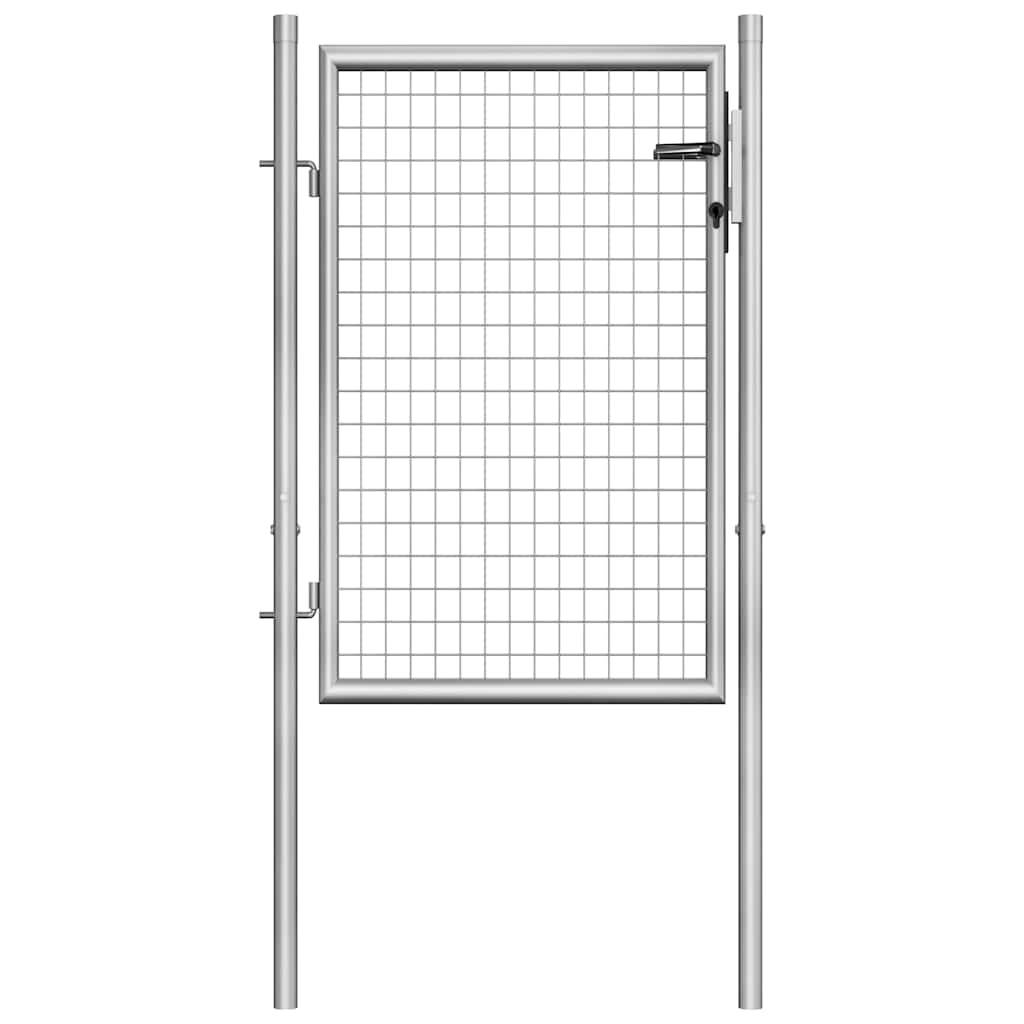 vidaXL Gartentor verzinkter Stahl 100 x 100 cm Silber