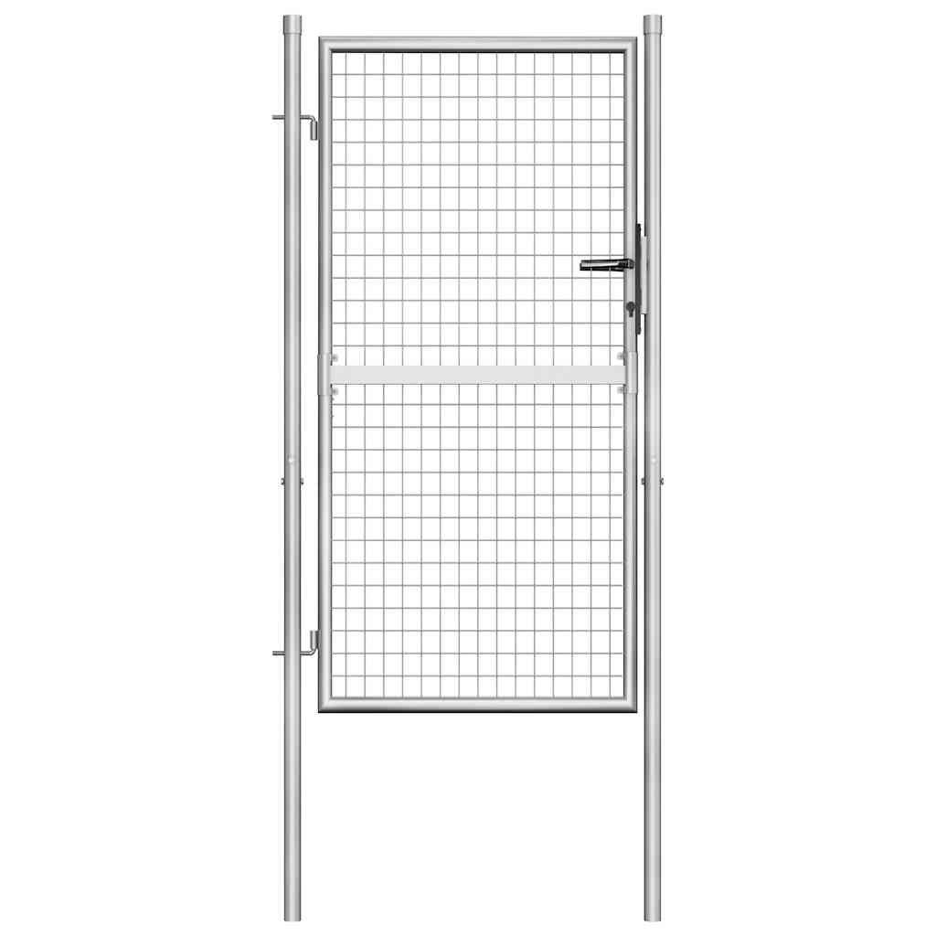 vidaXL Gartentor verzinkter Stahl 100 x 150 cm Silber-0