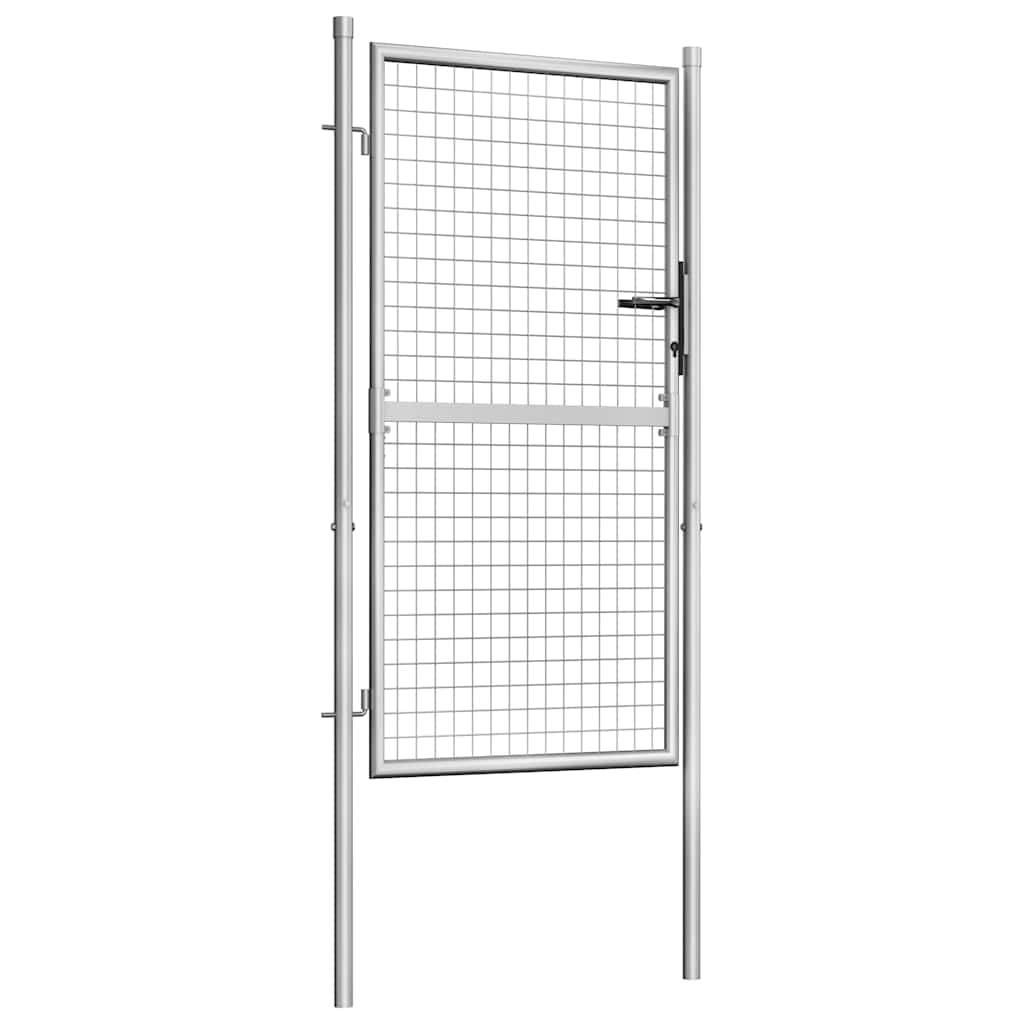 vidaXL Gartentor verzinkter Stahl 100 x 150 cm Silber-1