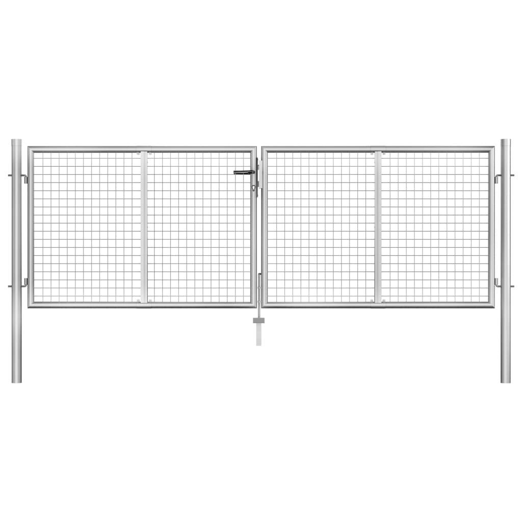 vidaXL Gartentor verzinkter Stahl 300 x 75 cm Silber-0