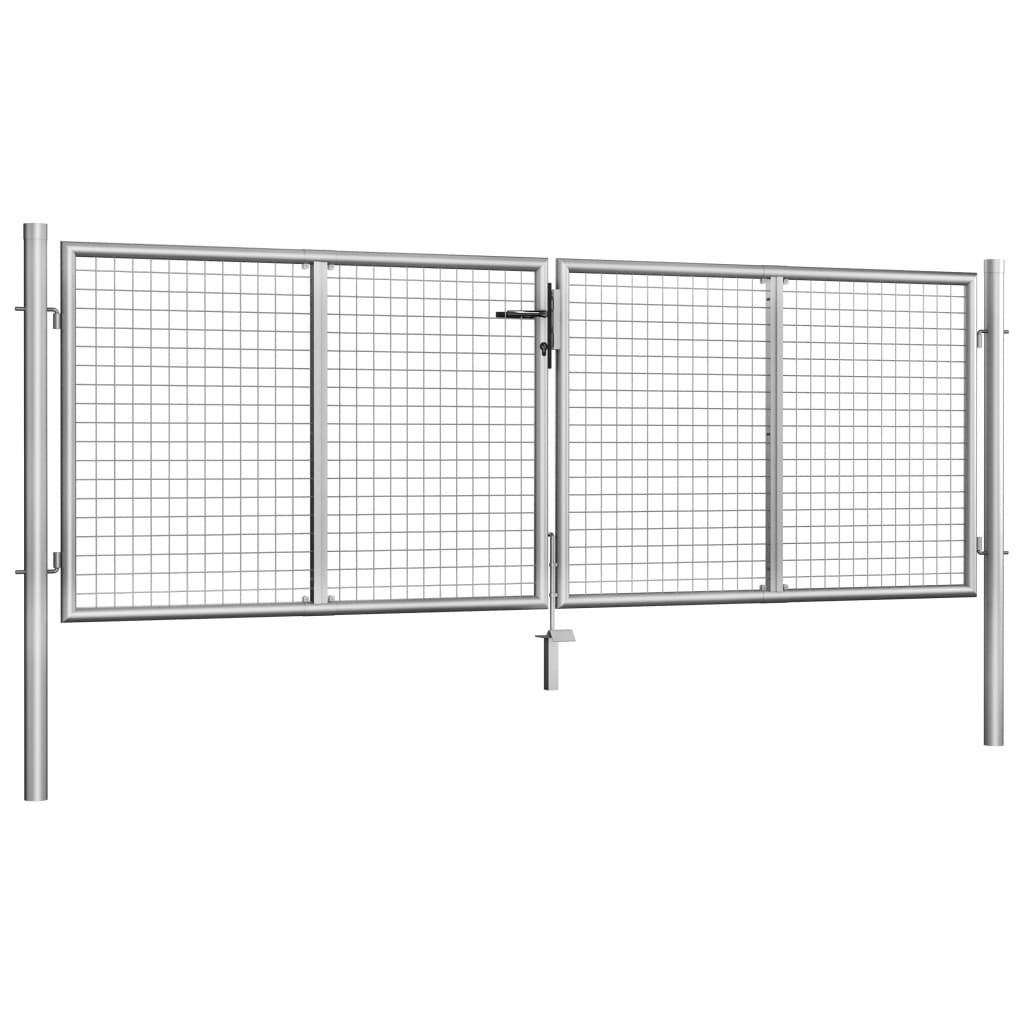 vidaXL Gartentor verzinkter Stahl 300 x 75 cm Silber-1