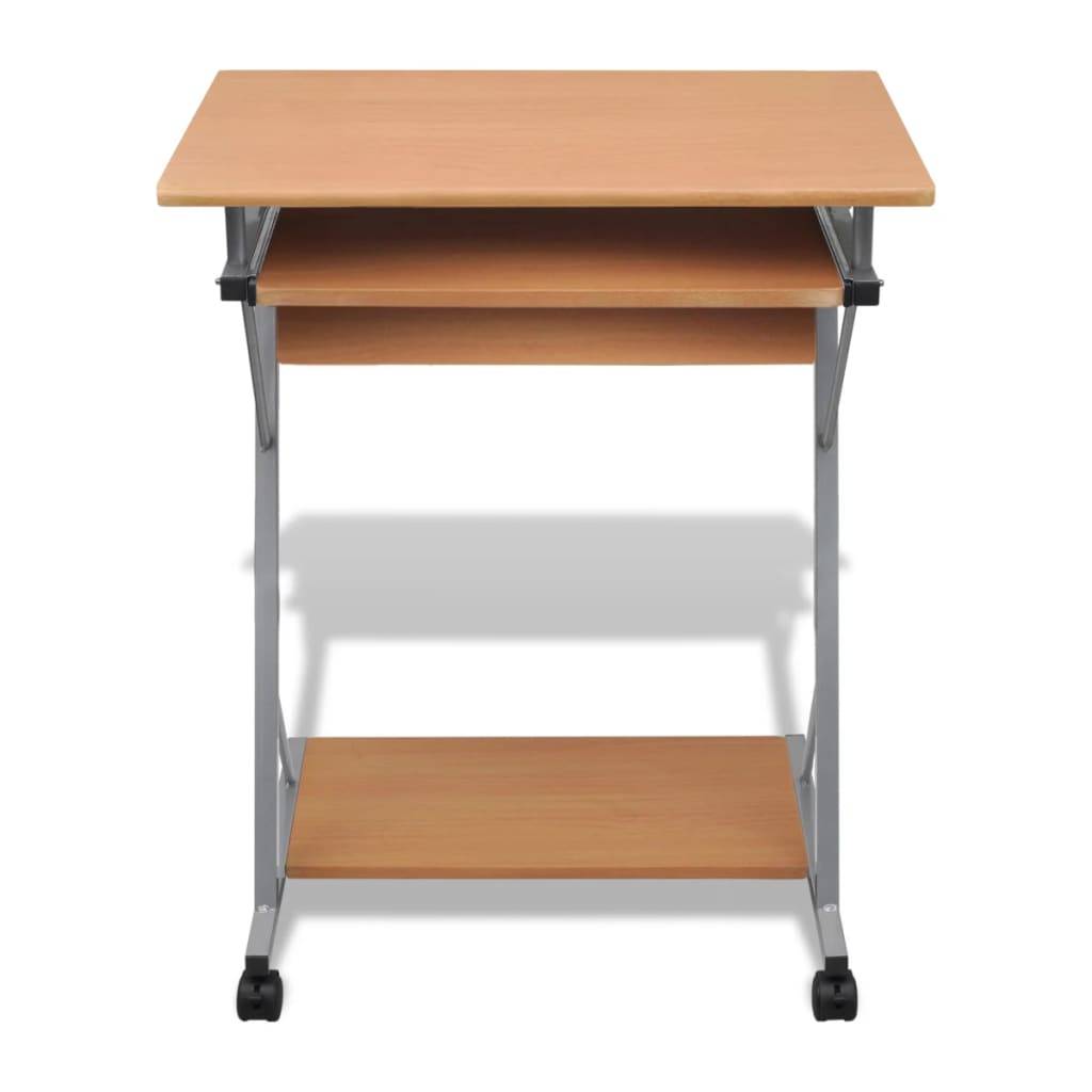 Computertisch Computerwagen PC Tisch Bürotisch Laptop auf Rollen braun-1