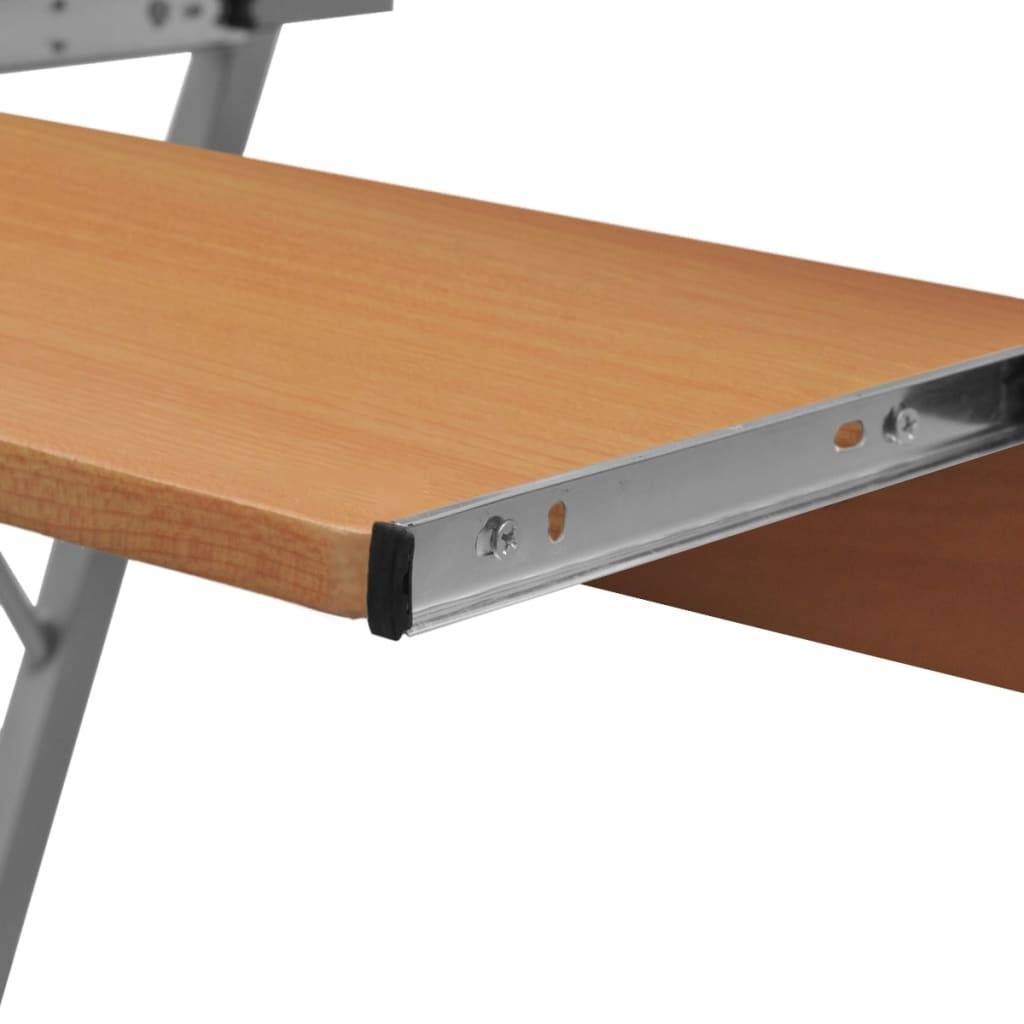 Computertisch Computerwagen PC Tisch Bürotisch Laptop auf Rollen braun-2