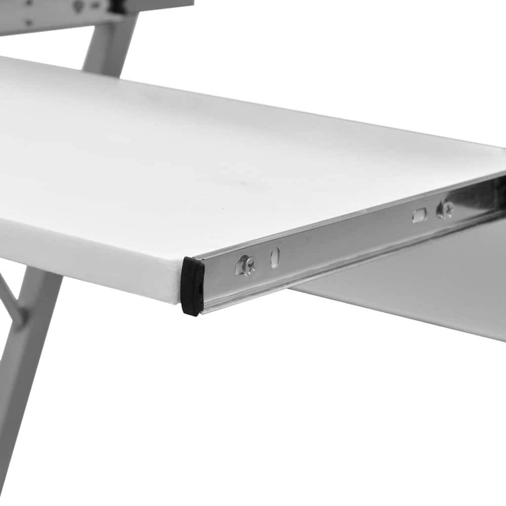 Computertisch Computerwagen PC Tisch Bürotisch Laptop auf Rollen weiß-2