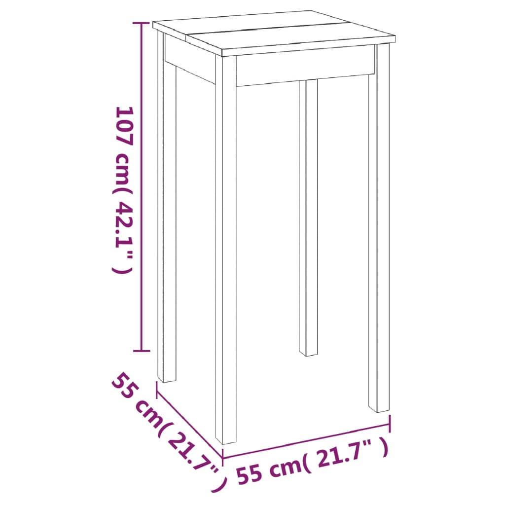 vidaXL Bartisch MDF Schwarz 55x55x107 cm-4
