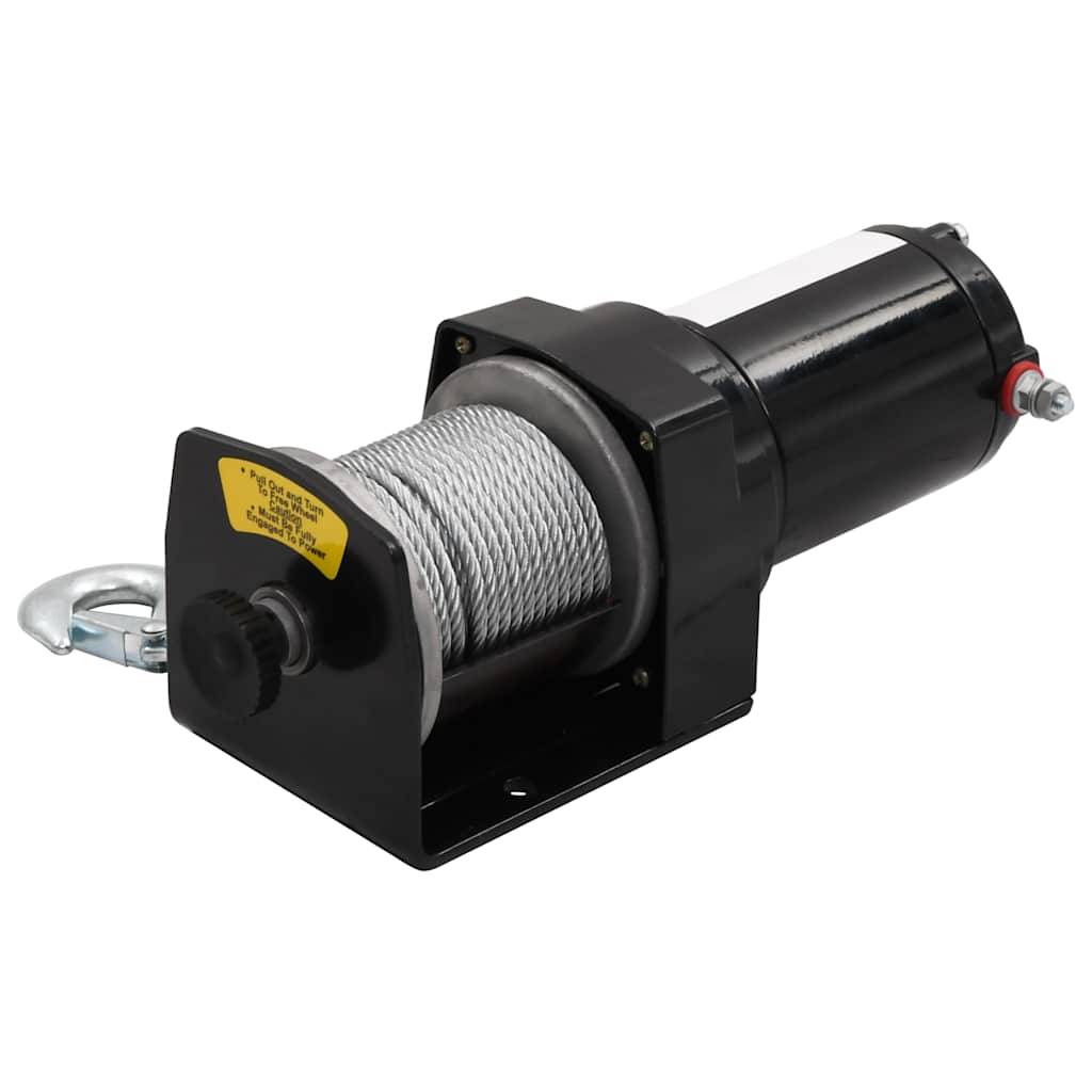 Elektrische Seilwinde + Montageplatte Fernbedienung 1360 kg 12V-3