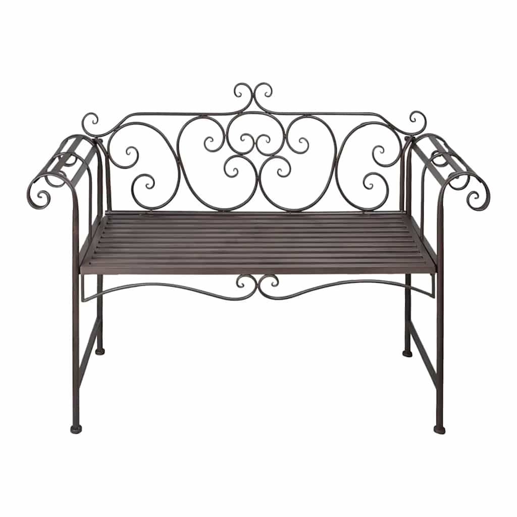 vidaXL Gartenbank 132 cm Stahl Antik Braun-1