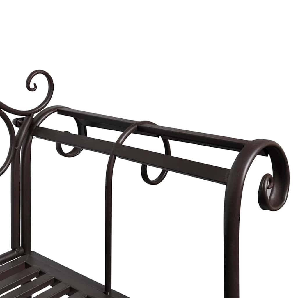 vidaXL Gartenbank 132 cm Stahl Antik Braun-2
