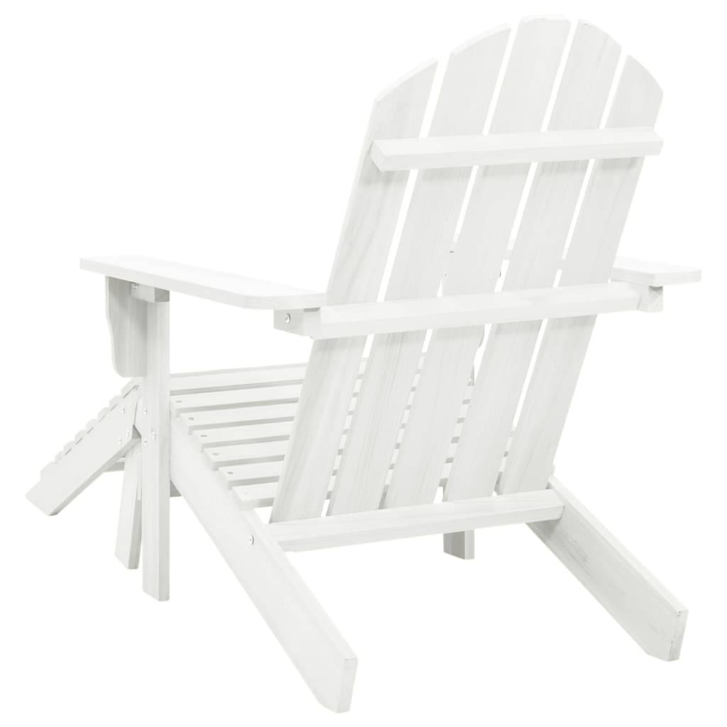 vidaXL Gartensessel mit Fußstütze Holz Weiß-3
