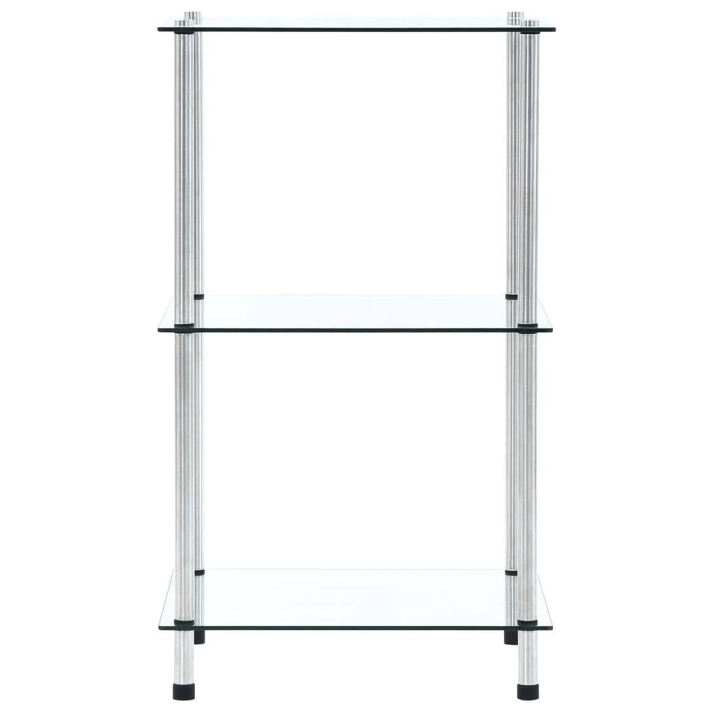 vidaXL Regal mit 3 Ablagen Transparent 40x40x67 cm Hartglas-1