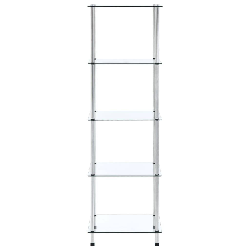 vidaXL Regal mit 5 Ablagen Transparent 40x40x130 cm Hartglas-1