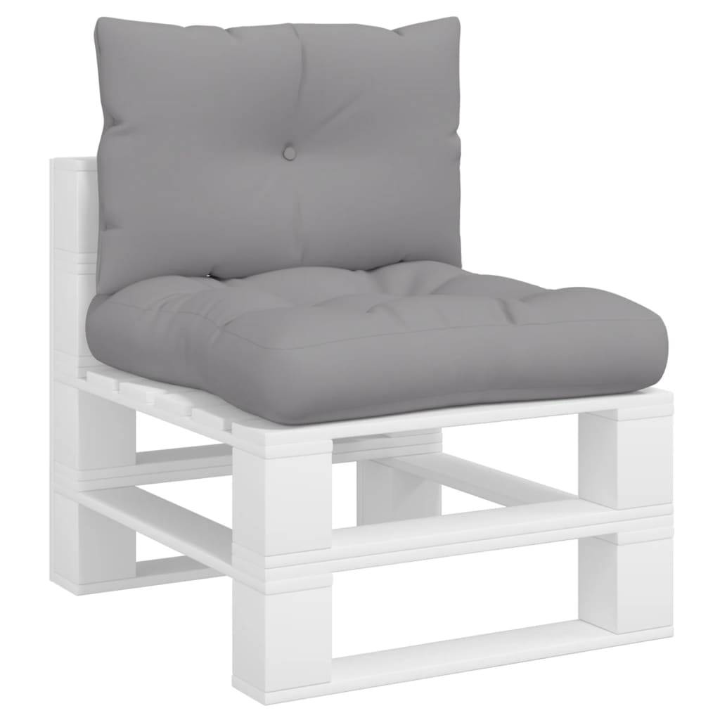 vidaXL Palettenkissen 2-tlg. Grau Stoff-2