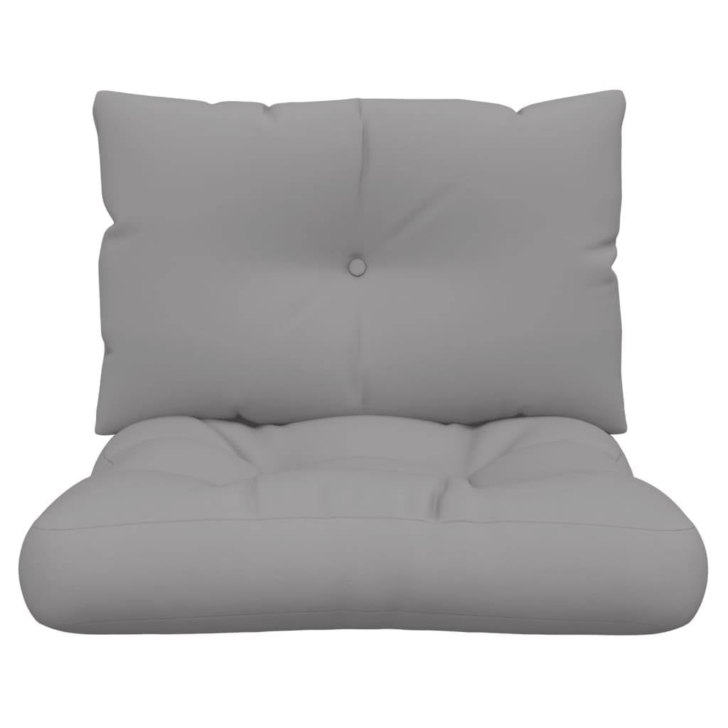 vidaXL Palettenkissen 2-tlg. Grau Stoff-3