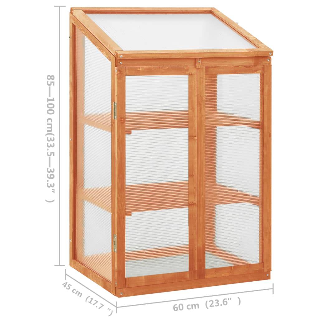 vidaXL Gewächshaus 60x45x100 cm Tannenholz-4