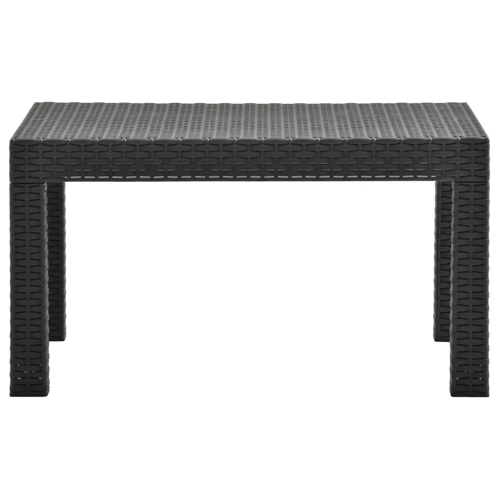 vidaXL Gartentisch Anthrazit 58x58x41 cm PP Rattan-1