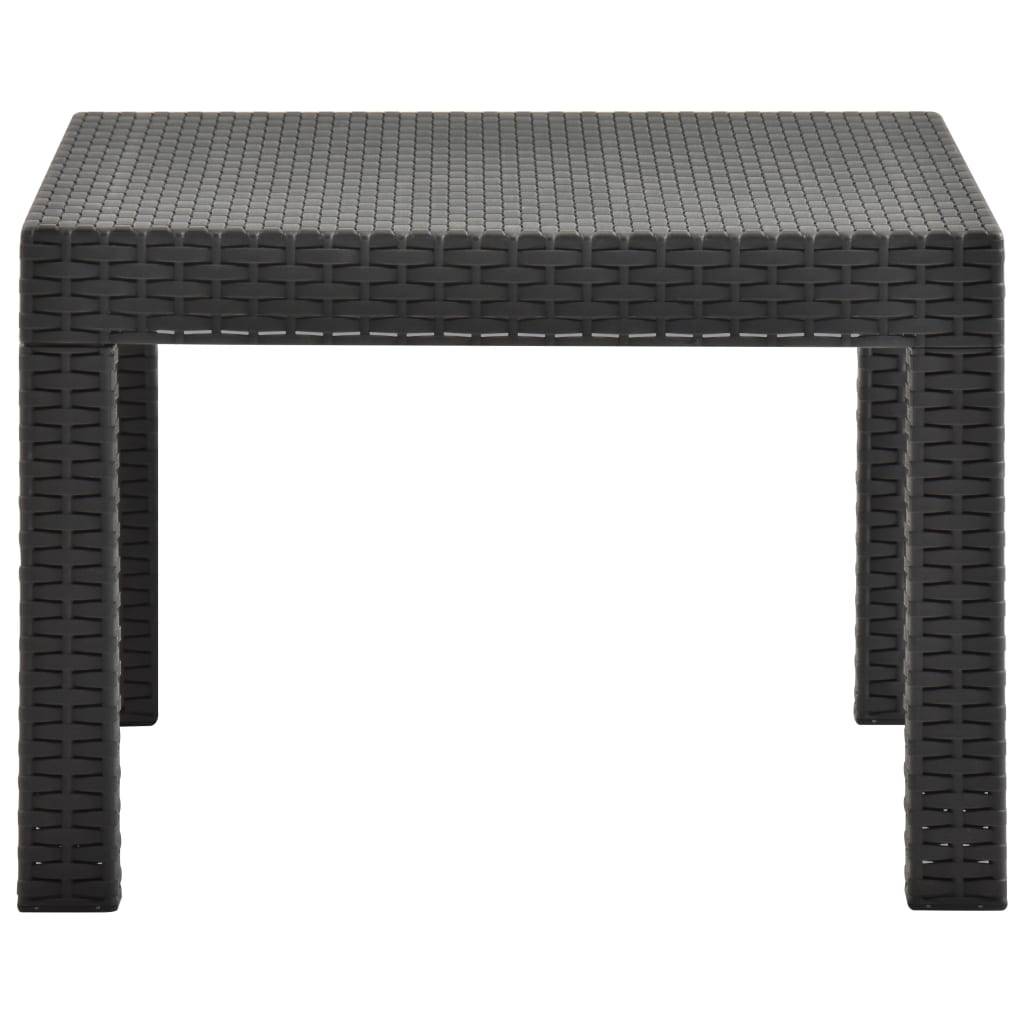 vidaXL Gartentisch Anthrazit 58x58x41 cm PP Rattan-2